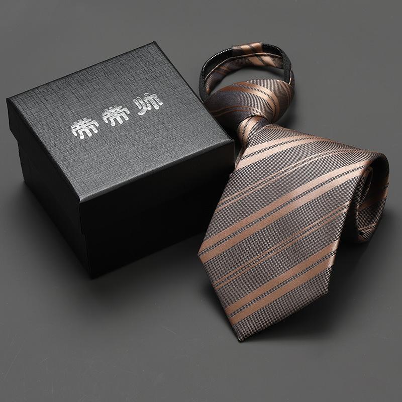 Groom'S Wedding Men'S And Women'S Business Ties, Formal Wear, Black Zipper-Style Korean Version, Narrow Lazy Man, No Stripes, Suit And Tie