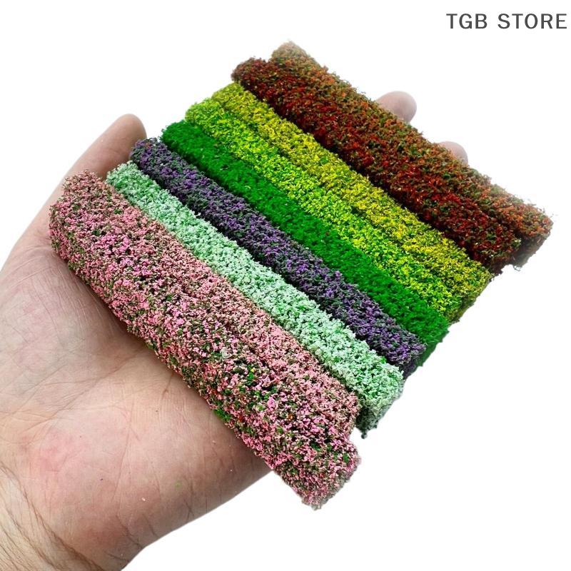 2Pcs Simulation Grass Fence Shrub Strips Green Sand Table Miniature Model DIY Materials For Outdoor Indoor Building Diorama