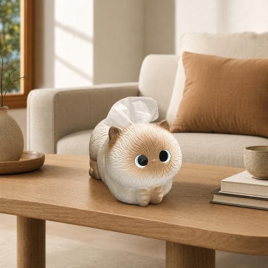 Tissue Dispenser, Cute Cat Shape Tissue Holder, Practical Storage And Unique Home Decor Napkin Box, for Bathroom Bedroom Living Room