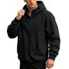 Men's Casual Loose Fit Half-Zip Hooded Pullover for Spring and Wear