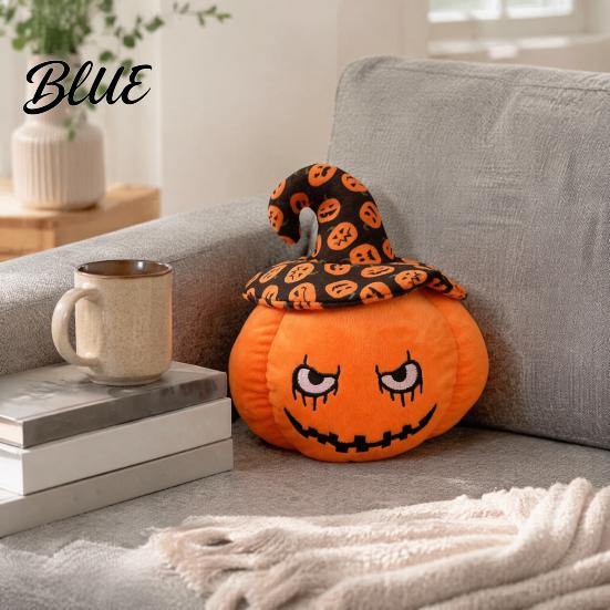 Cute Stuffed Pumpkin Toy Halloween Plush Toy  Wizard Hat Animal Pillow for Theme Room Ornament Sofa Bed  Spooky Home Decor Party And Holiday Display