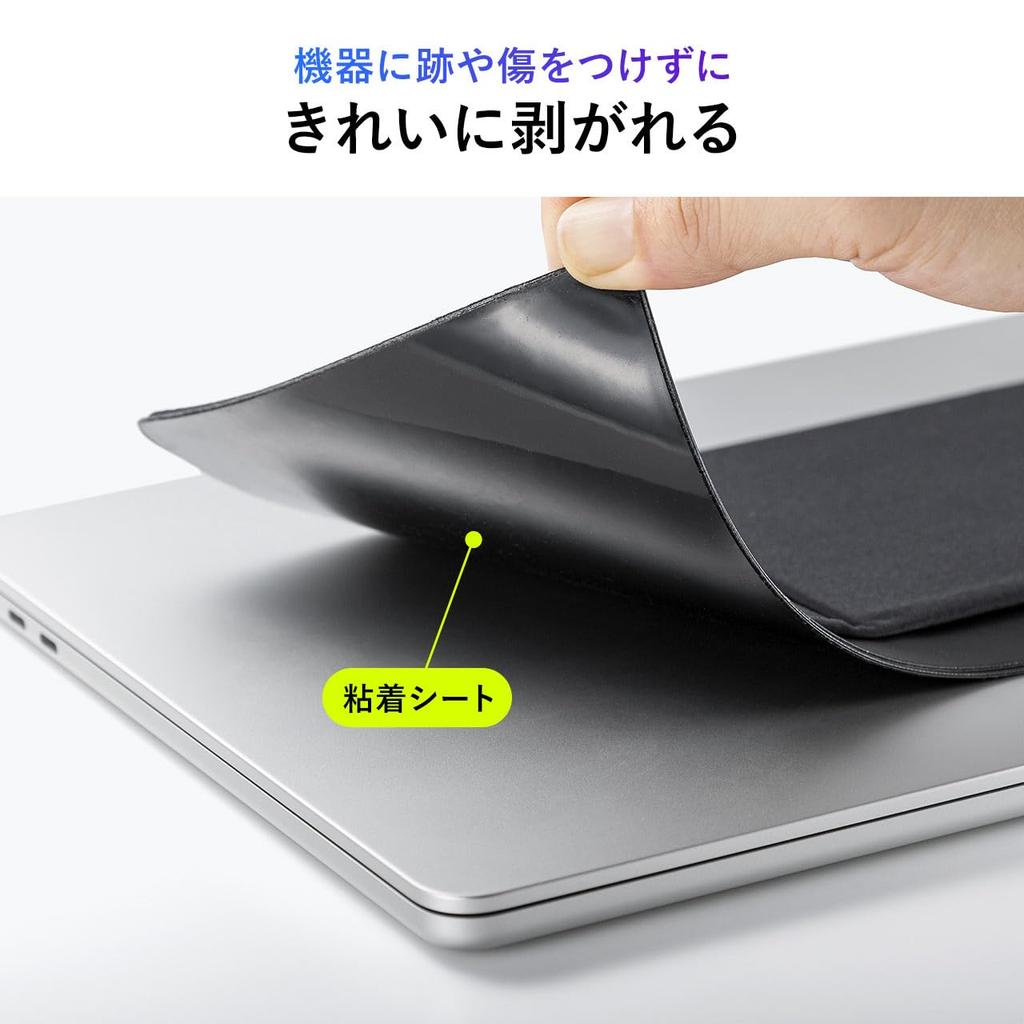 Sanwa Direct Laptop Gadget Pocket PC Adhesive Storage for and Pouch, Mouse, Cables, Accessories, 1pc, 200-INPK1BK