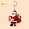 Handbags Decorative Charms Cartoon Santa Claus Acrylic Keychain, Double-sided Christmas Key Festive Car Accessories Ring, Pendant Charm for