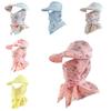 Sun Flower Print Protection Hat Face Covering Neck Guard Cycling Cap Outdoor