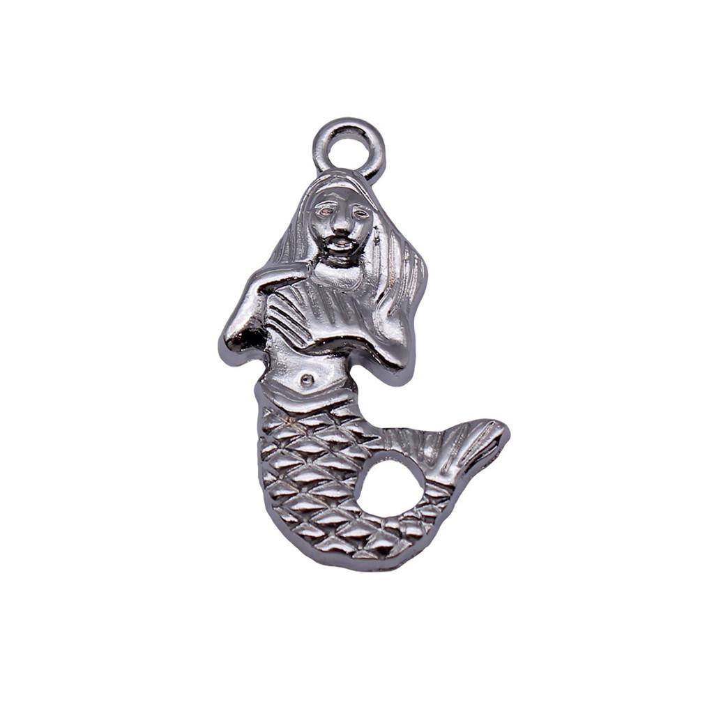 Mermaid Skeleton Charms Gothic Alloy Pendants For Halloween DIY Jewelry Accessories