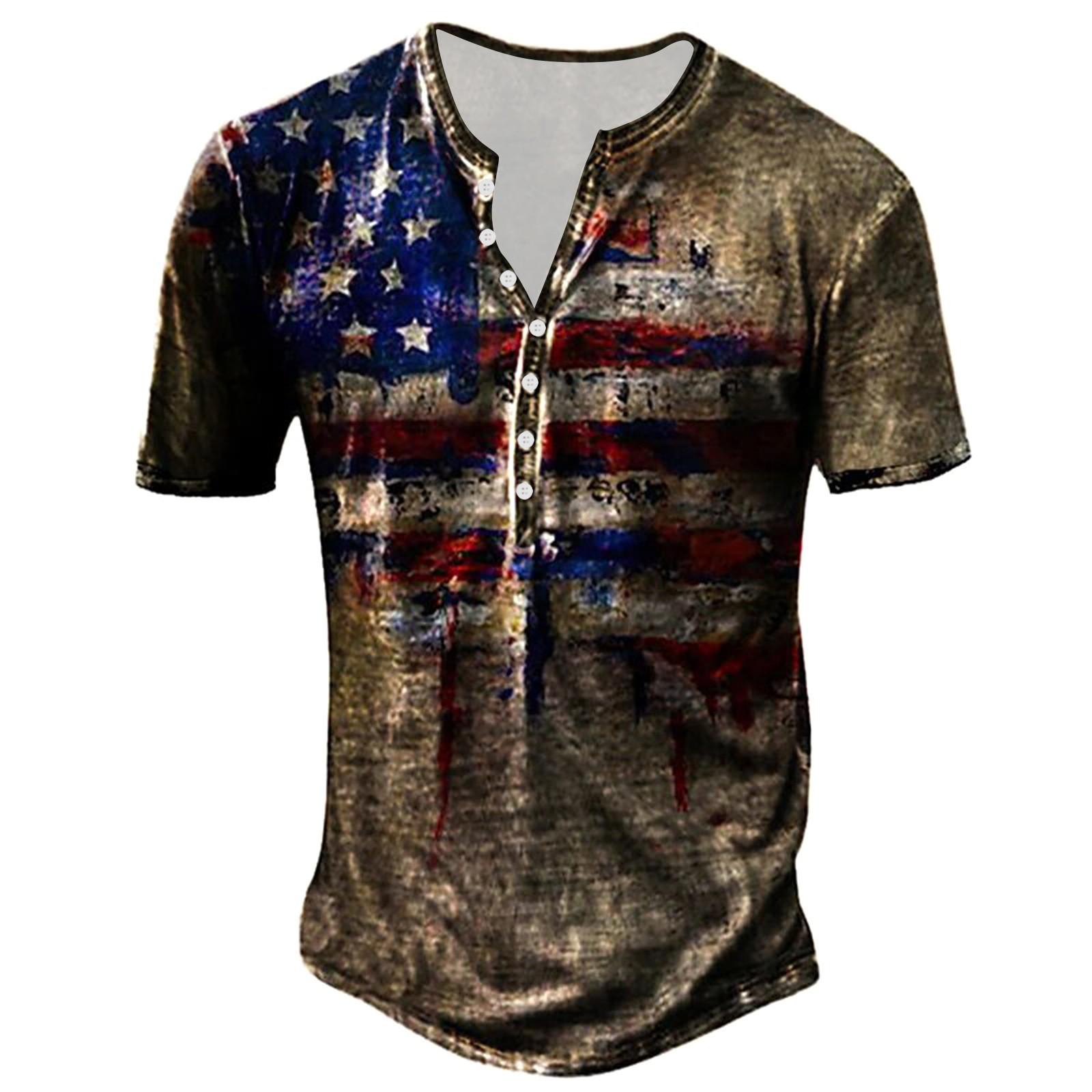 

Мужская модная футболка с коротким рукавом и вышивкой с коротким рукавом и принтом на весну и лето XXL коричневый