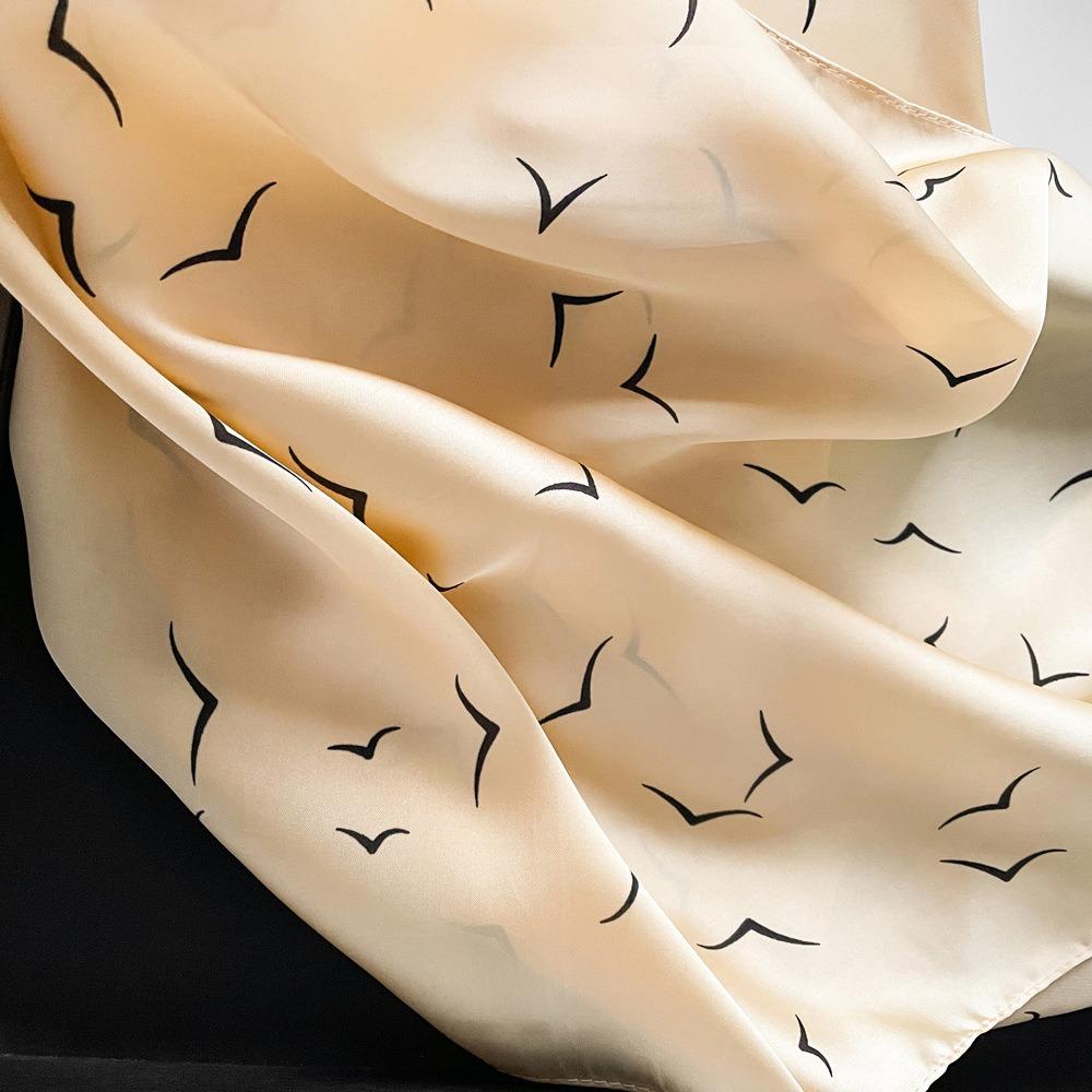 70 * 70 Four Seasons Available New Women'S Small Square Scarf, High Grade Letter Printed Scarf, Professional Scarf, Satin Scarf