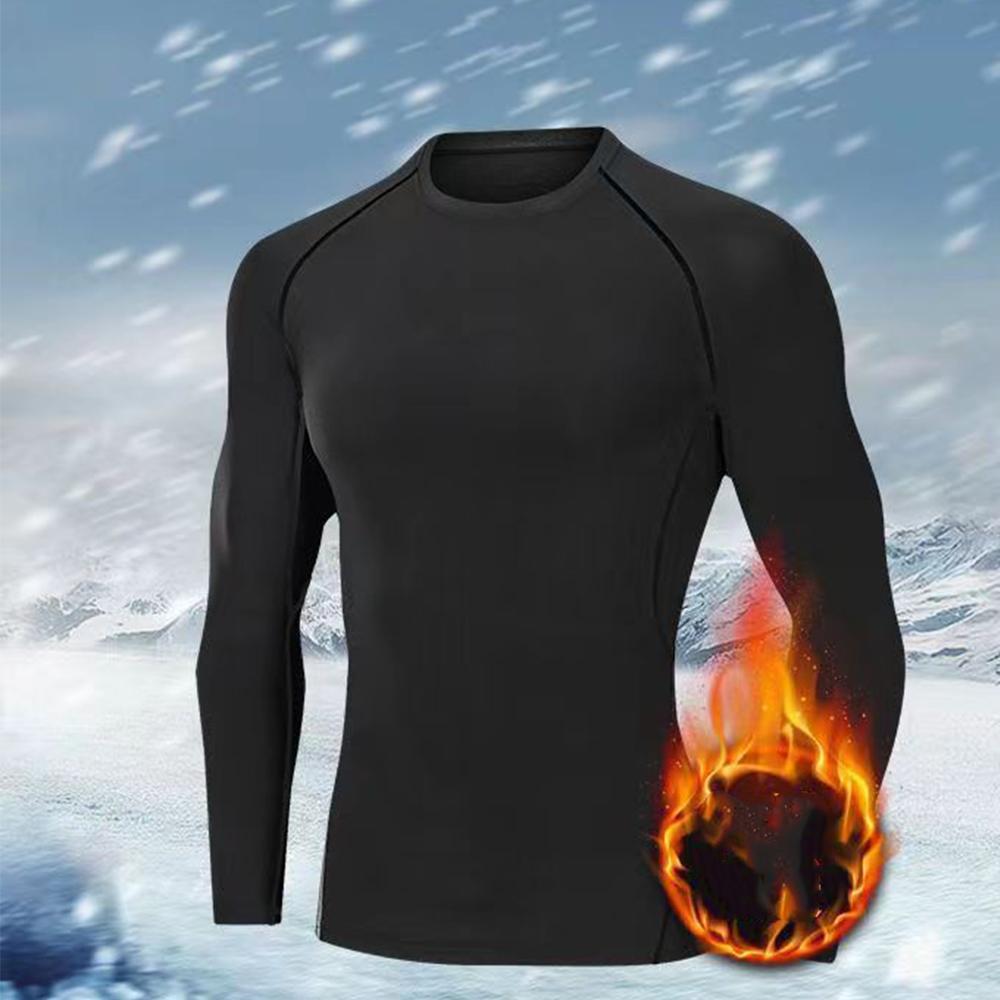 Winter Men Thermal Underwear Set Mens Fleece Lined Warm Undershirts Long Johns Compression Tights Fitness Sports Tracksuit Set