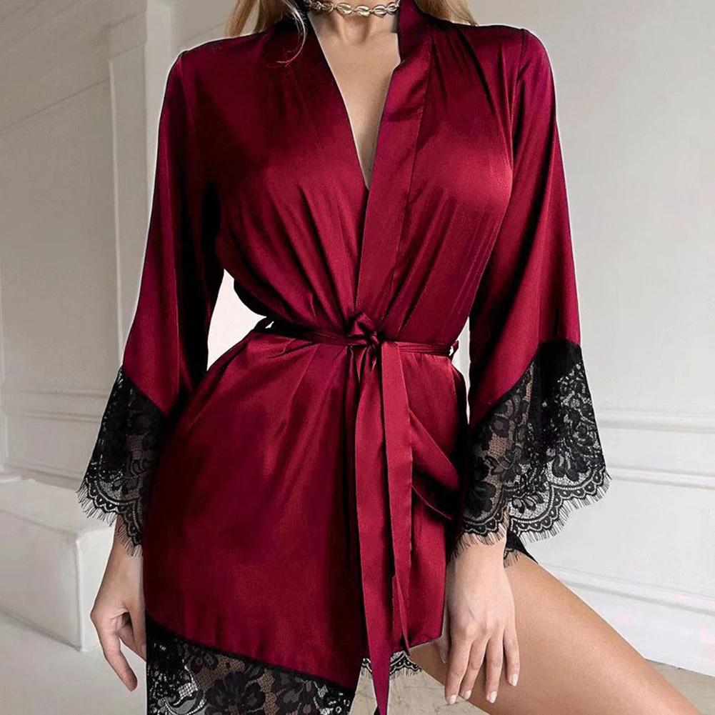Sexy Lace Long-Sleeve Simple Comfortable Home Robe