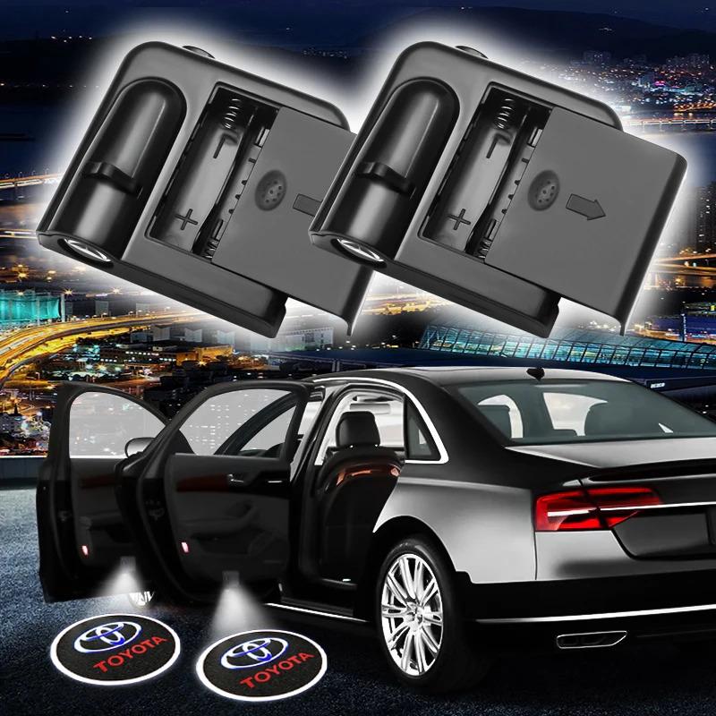 LED Auto Logo Tür Willkommenslicht Laser Projektor Logo Geister Schattenlicht Für Toyota Camry Yaris Hilux Prius Avensis Auris Corolla