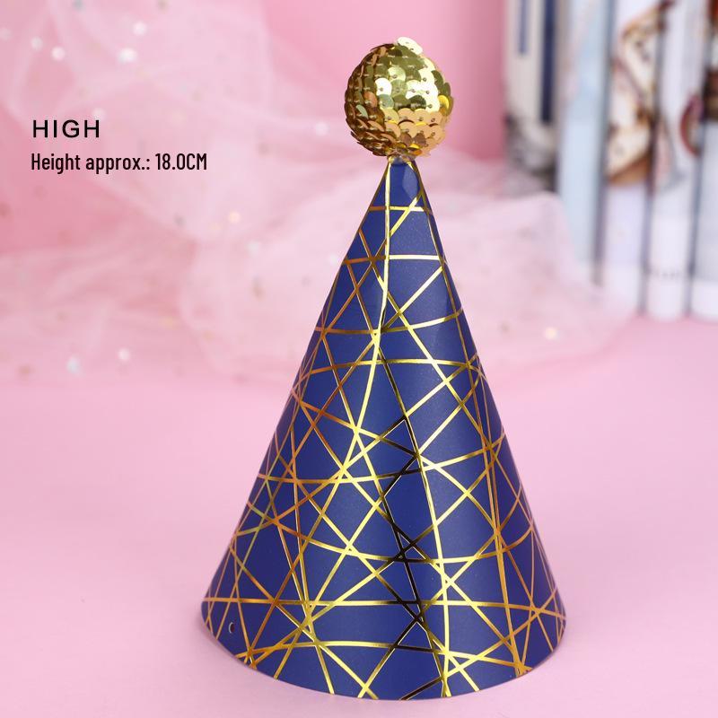 Shiny Cute Birthday Hat with Plush Ball for Party Costumes (Child & Adult)