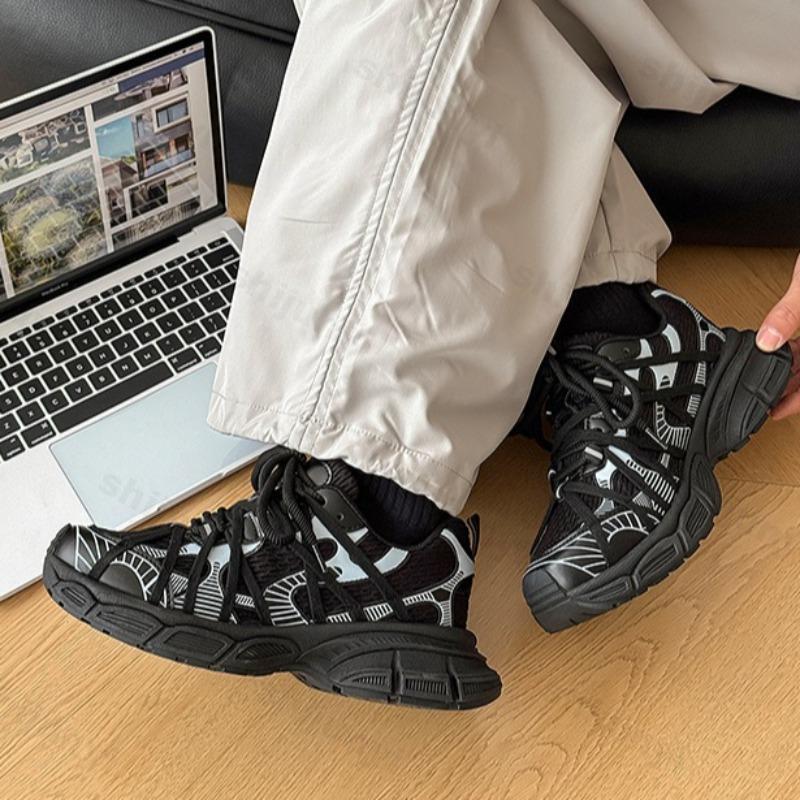 Fashion 2025 Spring New Men's Casual Sports Shoes Mesh Breathable Thick Soled Fashion Trend Shoes Comfortable Versatile Chunky sneakers