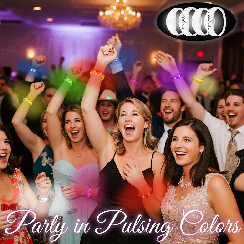 20-100 Piezas Pulseras LED para Bodas Pulsera Luminosa Activada por Música y Sonido Pulseras que Brillan en la Oscuridad Para Suministros de Fiesta de Cumpleaños