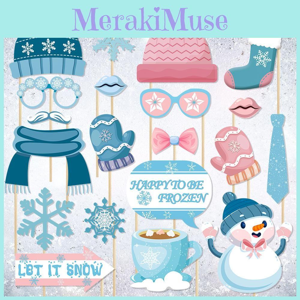 Photo Christmas Party Props With Cartoon Snowman Design For Festive Celebrations