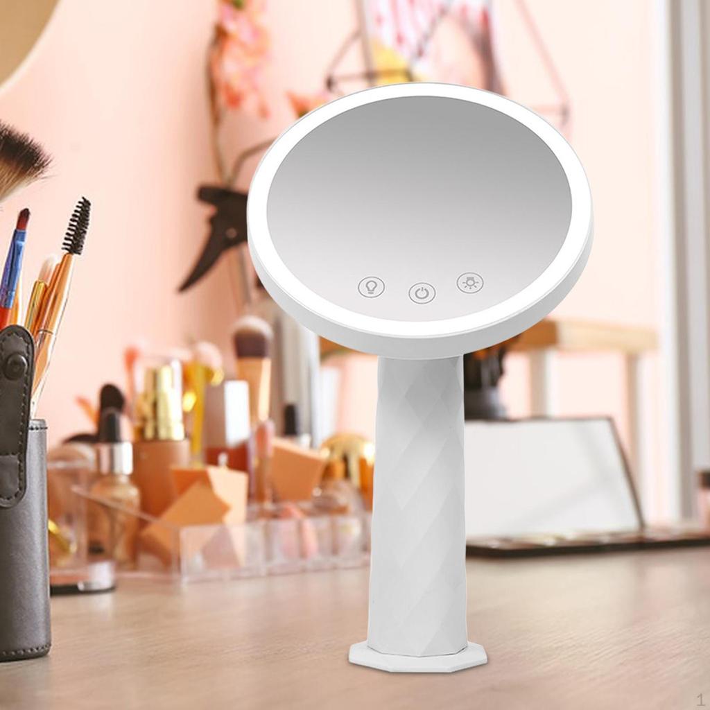Cosmetic Vanity Mirror Light up Rechargeable with LED Lights Stable Base Lighted