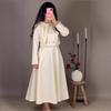 Cross-border European and American Women's Clothing  Amazon British Slim College Style Top Waist A-shaped Long Skirt Set