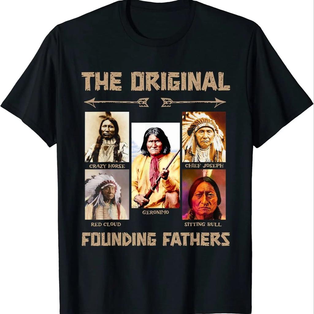 Das Original Gründerväter Native American Unisex T-Shirt Streetwear Hohe Qualität O-Ausschnitt Kurzarm T-Shirt Tops 50914