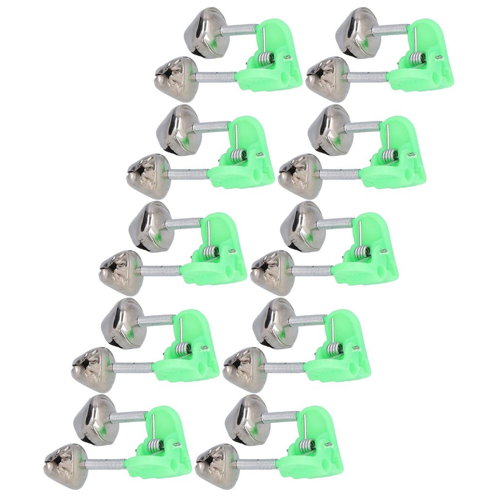 10PCS Lot Rod Tip Clamp Bells Fishing Pole Fish Bite Lure Alarm Alert Twin Bell Ring Clip