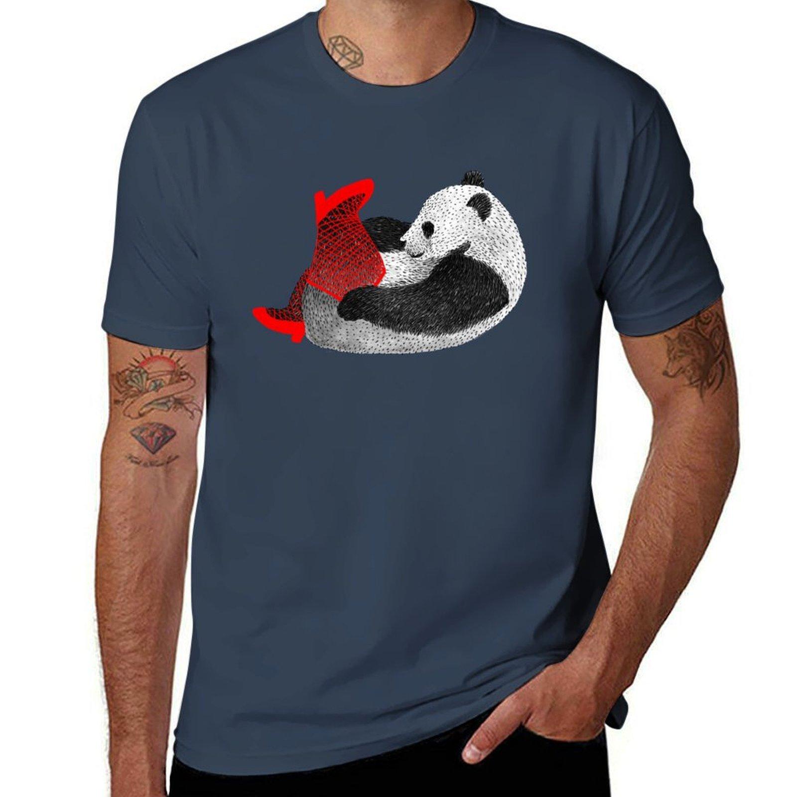 Party Panda Tshirt Basic Plain Short Sleeve Crew Neck Tee S