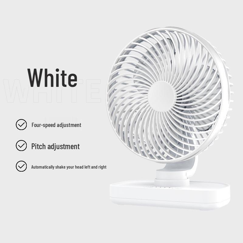 USB Portable Silent Oscillating Desktop Fan for Home & Dorm Plug-In-4 Speed-Automatic Oscillation