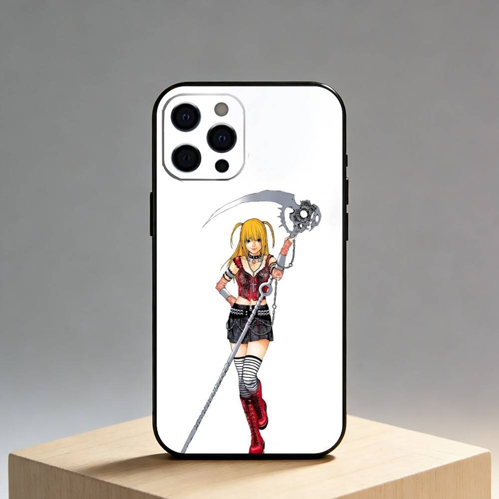 D-Death Misa N-Note Phone Case For iPhone17,16,15,14,13,12 Plus,Max Soft Silicone Black Cover