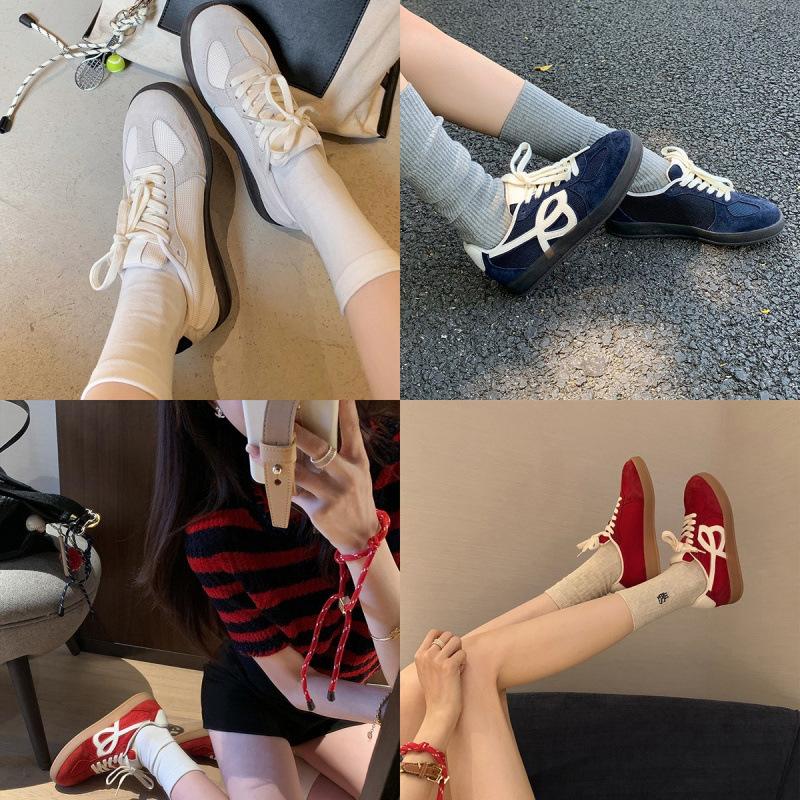 Color matching breathable round head strap thick sole inner height increase women's leisure sports board shoes