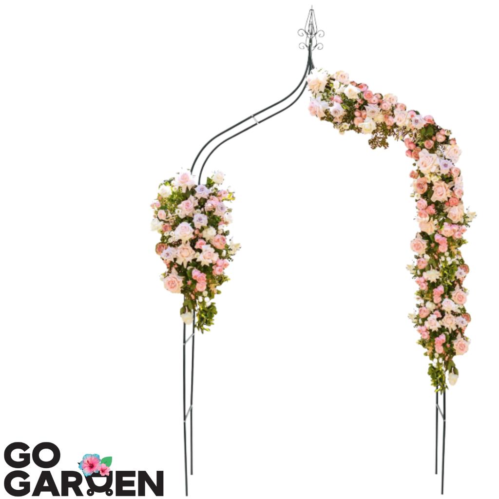 Metal Garden Pergola for Flowers, Roses, Climbers, Support, Arch, Anchors, Garden