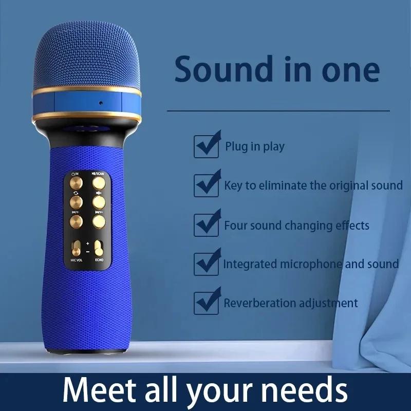 High-quality Wireless Bluetooth External Microphone, A Karaoke and Live Streaming Speaker Microphone with English Voice Prompts