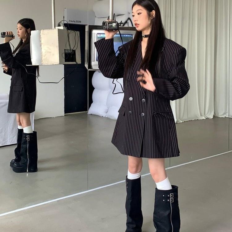 Zipper retro high boots fashion boots women's boots new long boots thick heel western boots heightening leather boots