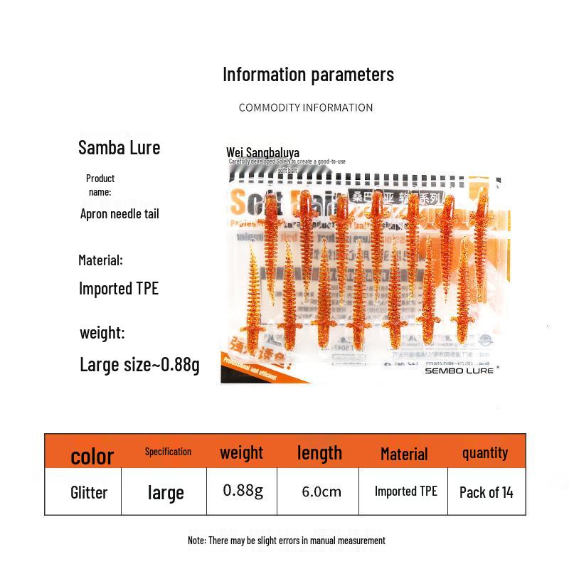 Samba Ribbed Needle Tail Floating Stick Bait: Black Pit Fishing Lure for Mandarin Fish & Asp - Soft Texas Rig Special.