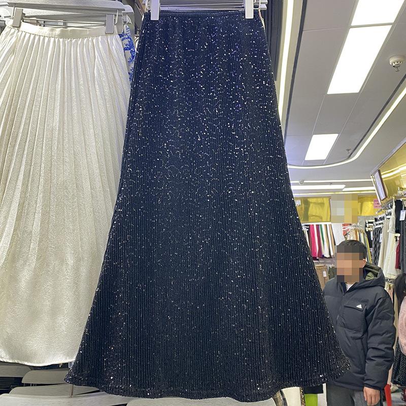 

Юбка-рыбий хвост с пайетками в стиле знаменитостей 2025 года, облегающая юбка-стиль Muse Fan Step one size fits all