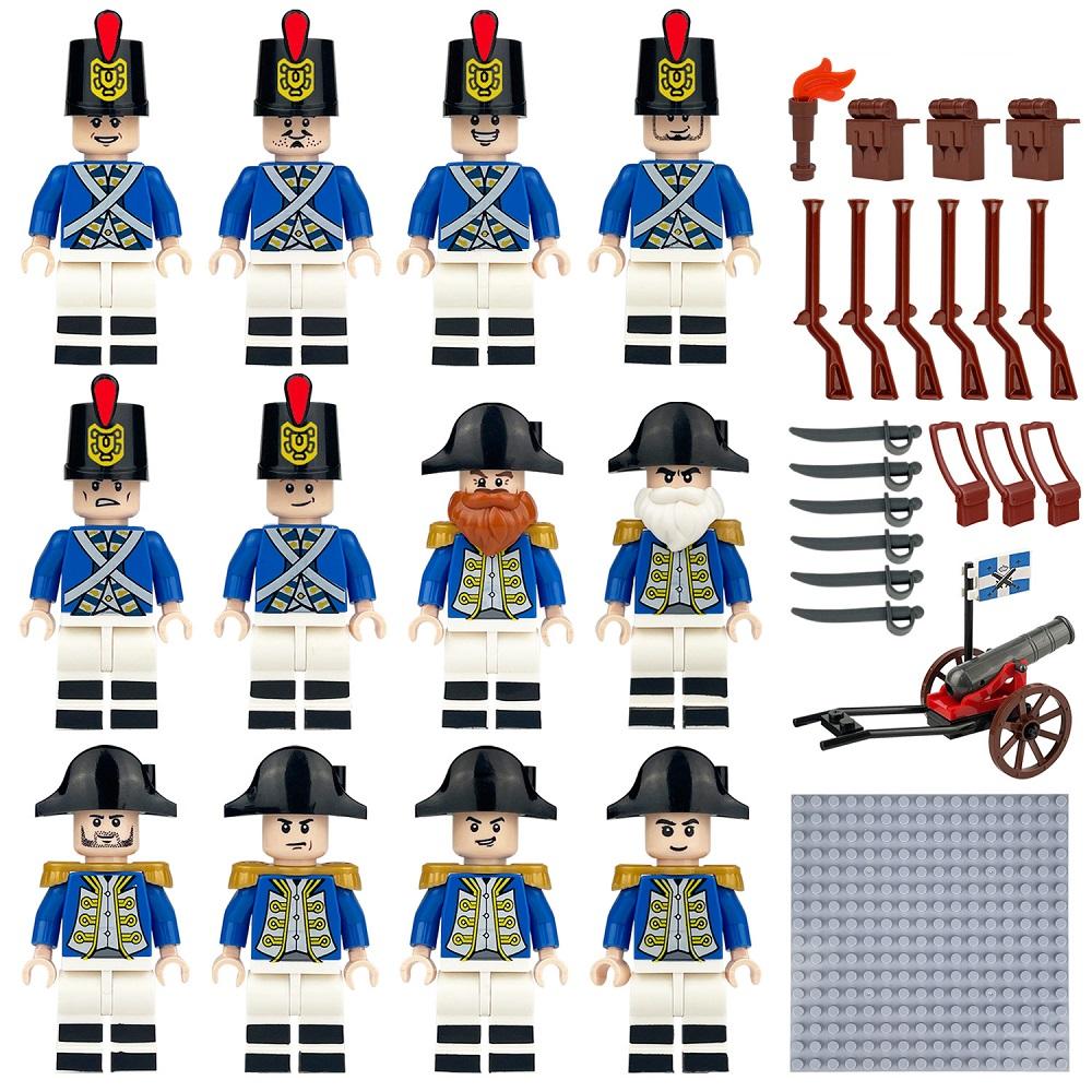 Medieval Royal Navy Napoleonic Wars Minifigure Building Blocks General Marshal Soldiers Knight Weapon Medieval Military Brick