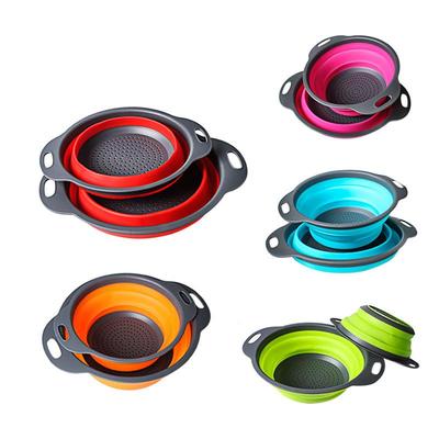 Collapsible 2-Piece Colander & Fruit Basket Set - Telescopic Draining and Vegetable Washer
