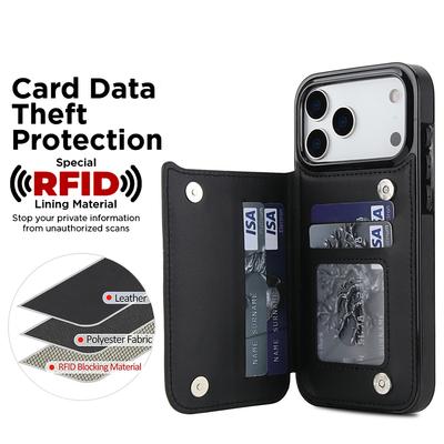 Lommebok Dobbeltknapp Liten Duftende Stil Kortspor Magnetisk Flip Lærdeksel For For Iphone Air 17 Pro Max 16e 1 Plus 14 13 12 11