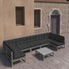 Day and Night - Day and Night 8-piece Garden Furniture Set with Gray Pine Wood Cushions