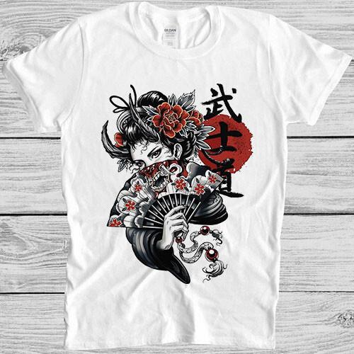 Japanese Geisha Girl Manga Gamer Cult Meme Movie Funny Gift Tee T Shirt M1028