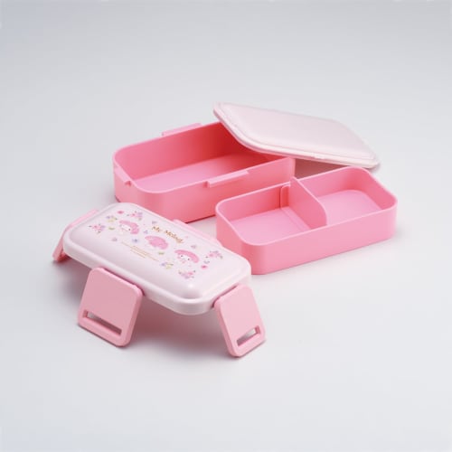 Skater Bento Box, Fluffy Serving, Two-Tier, 600ml, Made in Japan, Sanrio My Melody, Pastel Vivid Watercolor Floral Print, Girl's PFLW4-A
