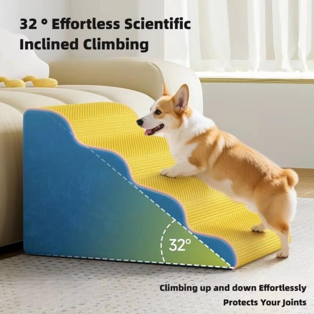 3/4 Step Pet Stair Memory Foam Sponge Dog Sofa Steps New Pet Ramp Stairs  Pet Supplies
