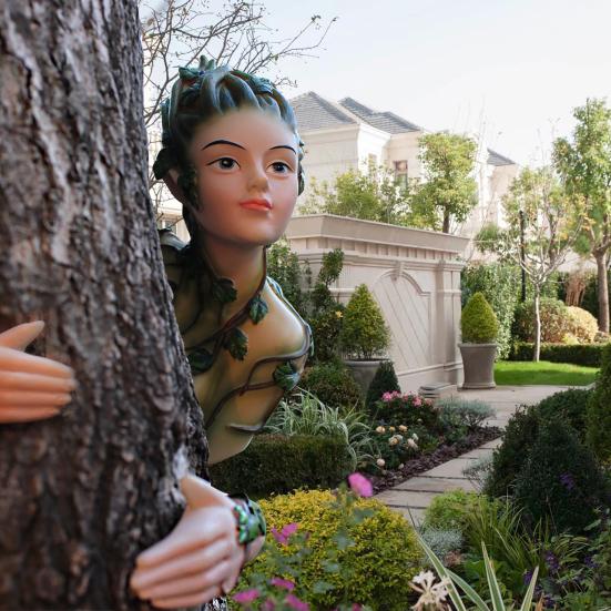 Elf Statue Fairy Tree Hugger Waterproof UV Resistant Simple Installation Fairy Garden Ornament Figurines Tree Hugger