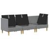 Modular Sofa Set with Storage Space 3 pcs Light Grey Fabric