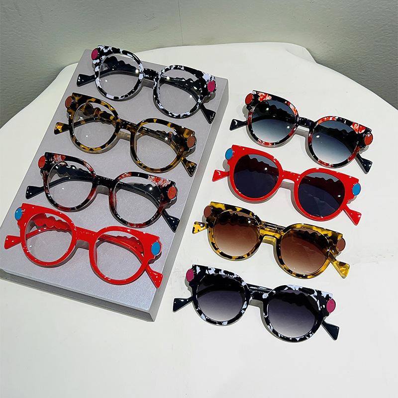 Fashion Cat Eye Sunglasses Women Men Vintage Punk Luxury Brand Designer Round Lens Sun Glasses UV400 Outdoor Travel