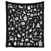 Coloring Blanket for Adults Halloween DIY Blanket, Throw with Ghost Patterns, Color Your Artistic Bedroom Decor Accessories Own Washable Cozy