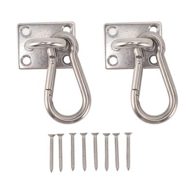200kg Outdoor Swing Hook Set with Square Door Buckle Spring Hook 304 Stainless Steel Hammock Hook