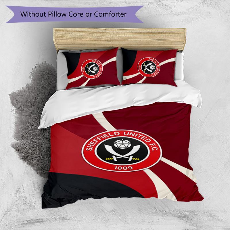 Ensemble de literie 3 pièces imprimé Sheffield United Football, Ensemble de housse de couette de chambre confortable et respectueux de la peau
