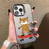 Cartoon Cool Skateboard Bear Laser Phone Case for IPhone 17 14 15 16 Pro Max Plus 12 13 Mini 11 Pro Max 17 Air Shockproof Covers