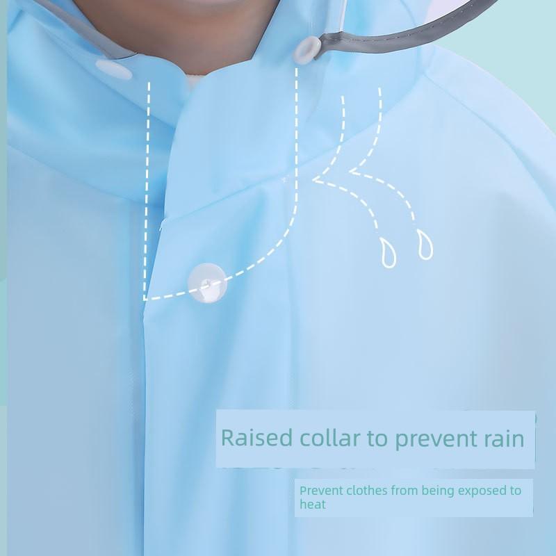 Children's Raincoat for Boys and Girls, Waterproof, for Elementary School Students, with Backpack Space, Reflective Strips