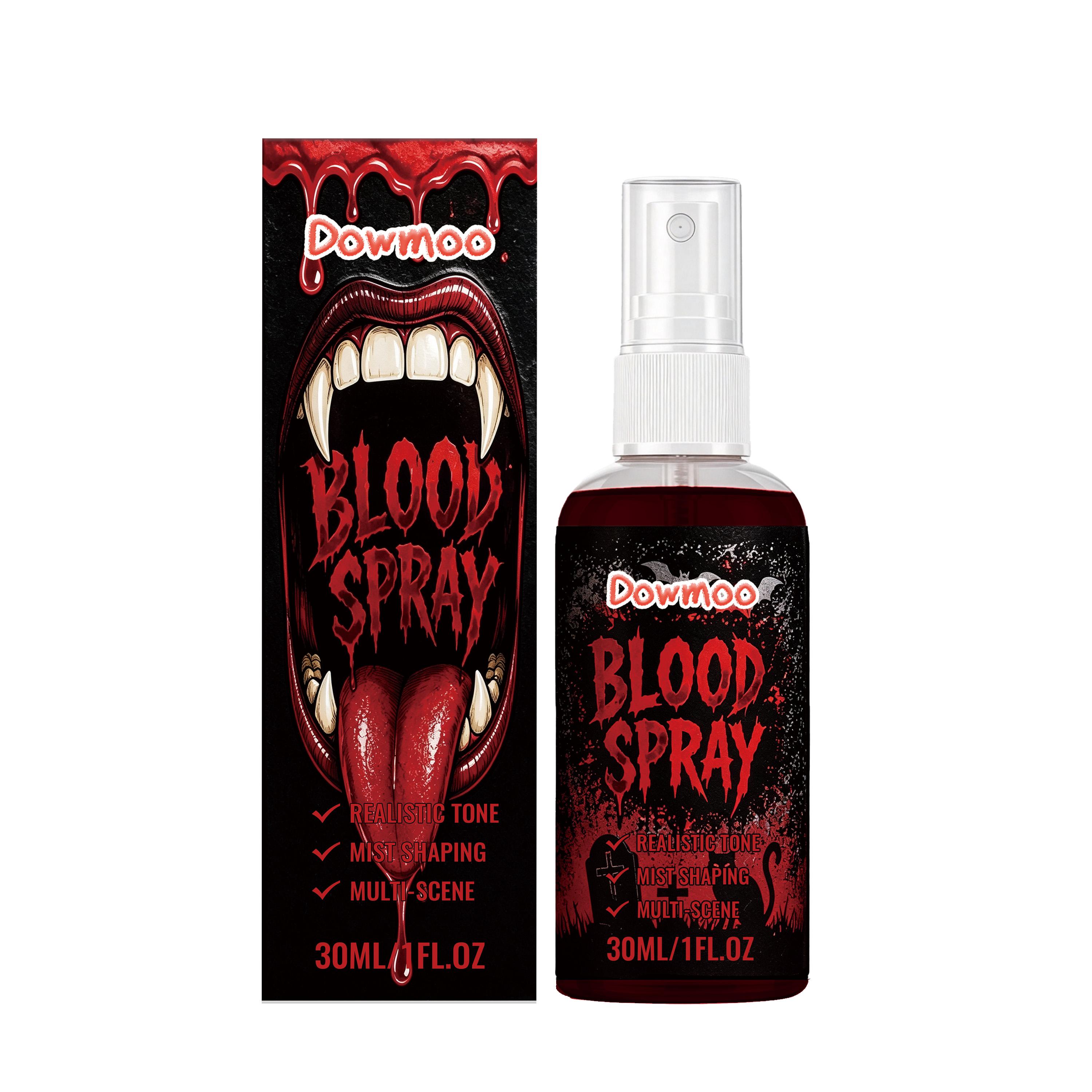 Dowmoo Spray z sztuczną krwią Wampir Zombie Makijaż Symulowane Osocze Krwi Halloweenowe Imprezowe Rekwizyty do Makijażu 30ml black