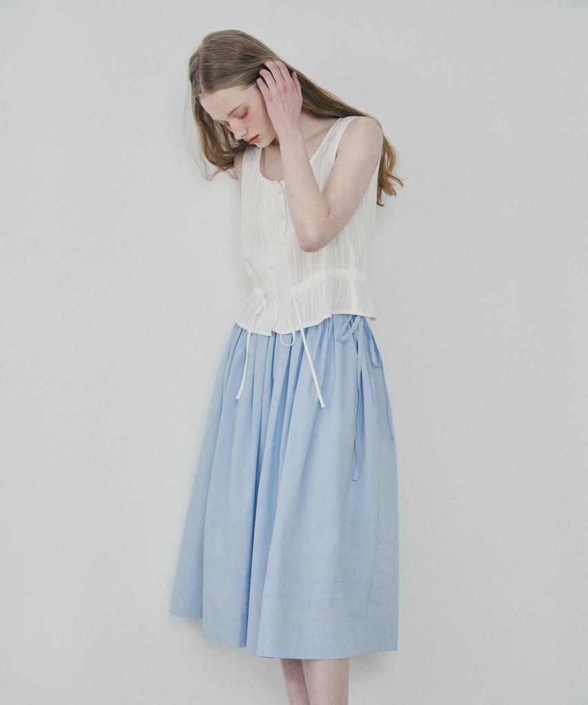 HANE Strap Flare Skirt_Sky