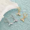 Korean Style Gold-Plated Mermaid Tail Titanium Earrings: Elegant Heart Shell Design for Women