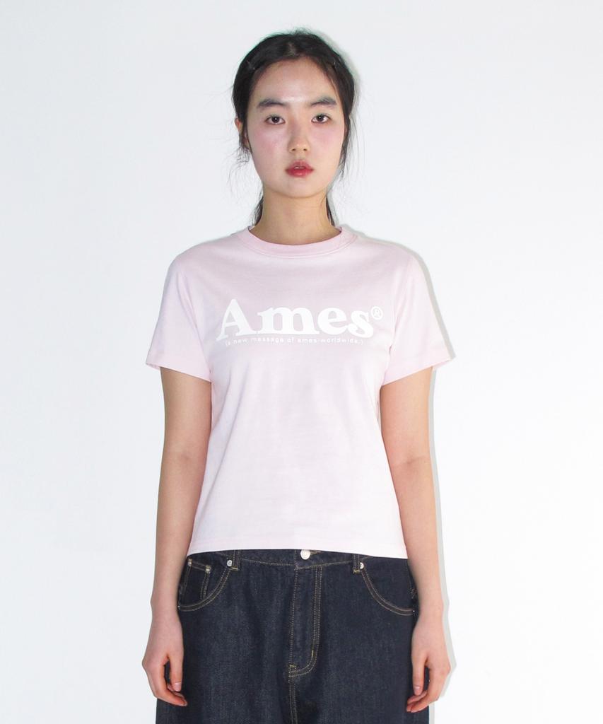 AMES-WORLDWIDE Basic Logo Tee Pink